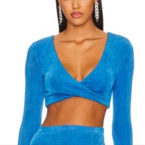 NWT Remi x REVOLVE Niki Bright Blue Crop Top
